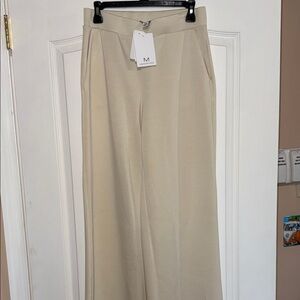 Magaschoni Light Tan Wide-Leg Pants